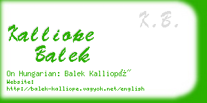 kalliope balek business card